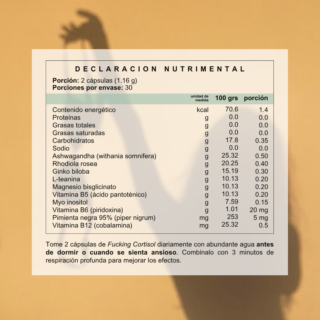 Fucking Cortisol, suplemento de Hoop Wellness para el estrés