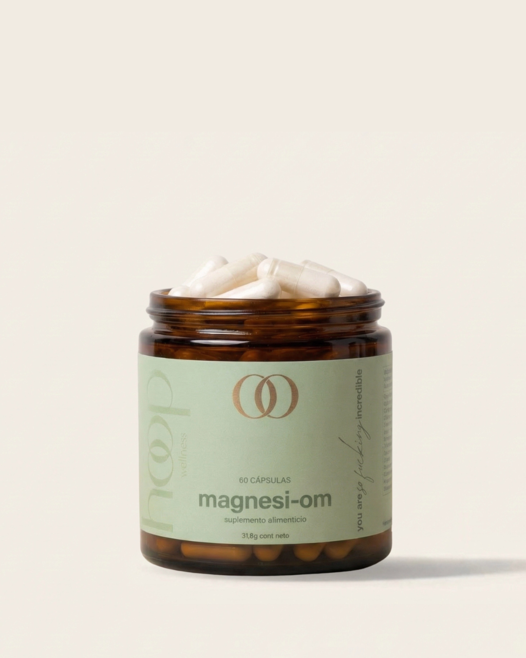 Magnesi-om, suplemento de magnesio de Hoop Wellness para descanso y recuperación